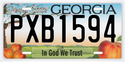 GA license plate PXB1594