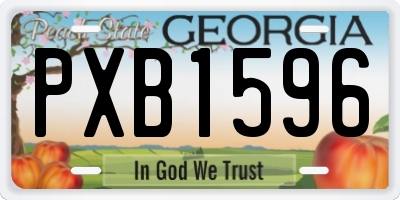 GA license plate PXB1596