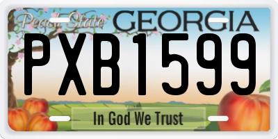 GA license plate PXB1599