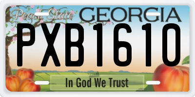 GA license plate PXB1610