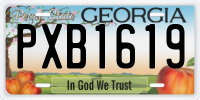 GA license plate PXB1619