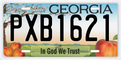 GA license plate PXB1621