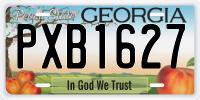 GA license plate PXB1627