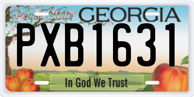 GA license plate PXB1631