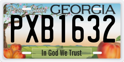 GA license plate PXB1632