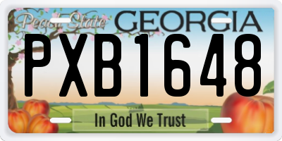 GA license plate PXB1648