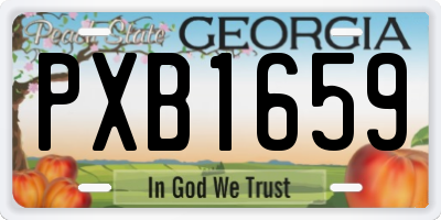 GA license plate PXB1659