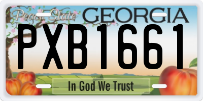 GA license plate PXB1661