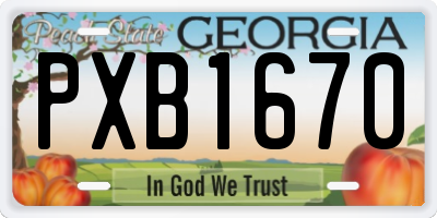GA license plate PXB1670