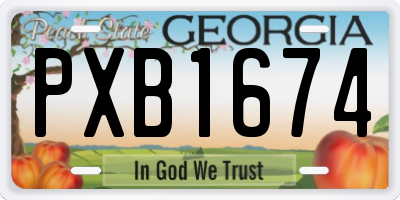 GA license plate PXB1674
