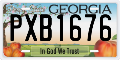 GA license plate PXB1676