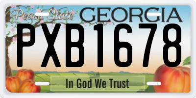 GA license plate PXB1678