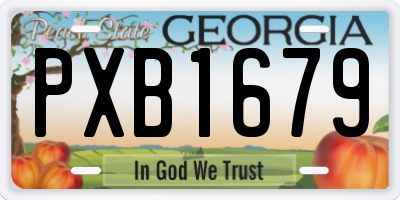 GA license plate PXB1679