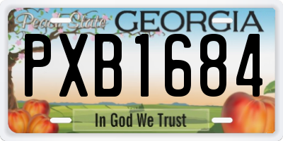 GA license plate PXB1684