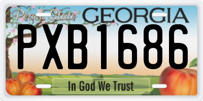 GA license plate PXB1686