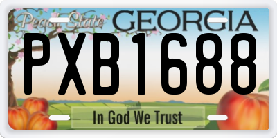 GA license plate PXB1688