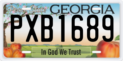 GA license plate PXB1689