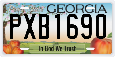 GA license plate PXB1690