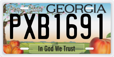 GA license plate PXB1691