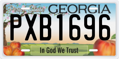 GA license plate PXB1696