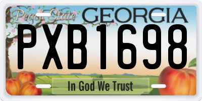 GA license plate PXB1698