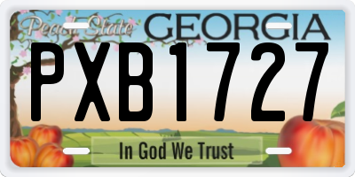 GA license plate PXB1727