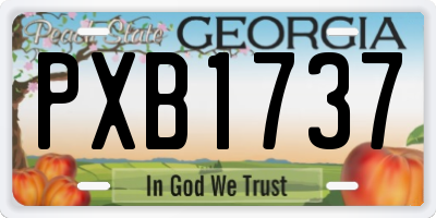 GA license plate PXB1737
