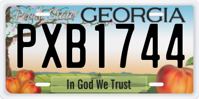 GA license plate PXB1744