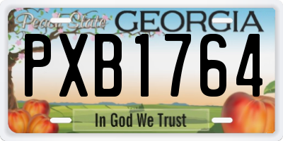 GA license plate PXB1764