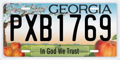 GA license plate PXB1769