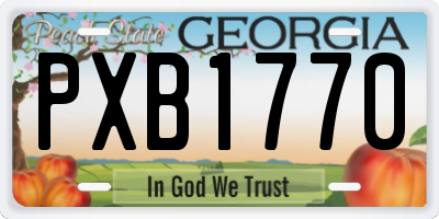 GA license plate PXB1770