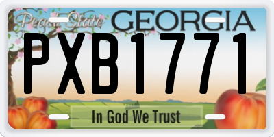 GA license plate PXB1771