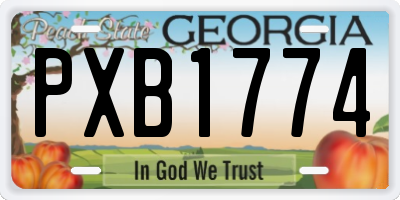 GA license plate PXB1774