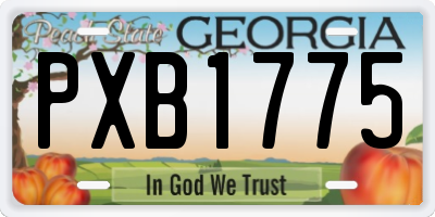 GA license plate PXB1775