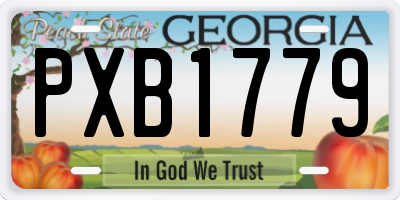 GA license plate PXB1779