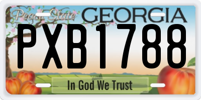 GA license plate PXB1788