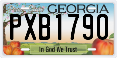 GA license plate PXB1790