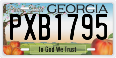 GA license plate PXB1795