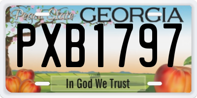GA license plate PXB1797