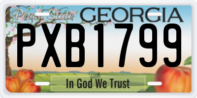 GA license plate PXB1799