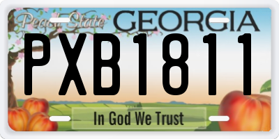 GA license plate PXB1811