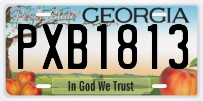 GA license plate PXB1813