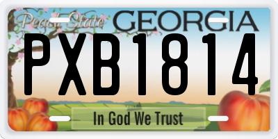 GA license plate PXB1814