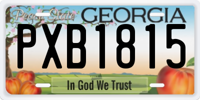 GA license plate PXB1815
