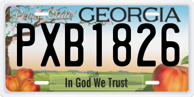 GA license plate PXB1826