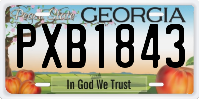 GA license plate PXB1843