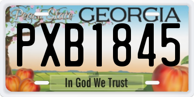 GA license plate PXB1845
