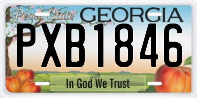 GA license plate PXB1846