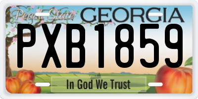 GA license plate PXB1859