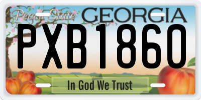 GA license plate PXB1860